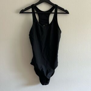 H&H Black One Piece Bathing Suit Sz 10
